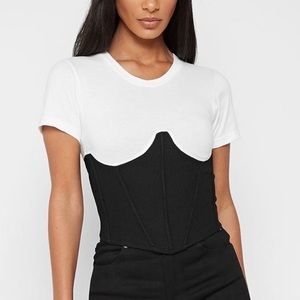 NWOT Maniere De Voir Corset Underbust T-shirt